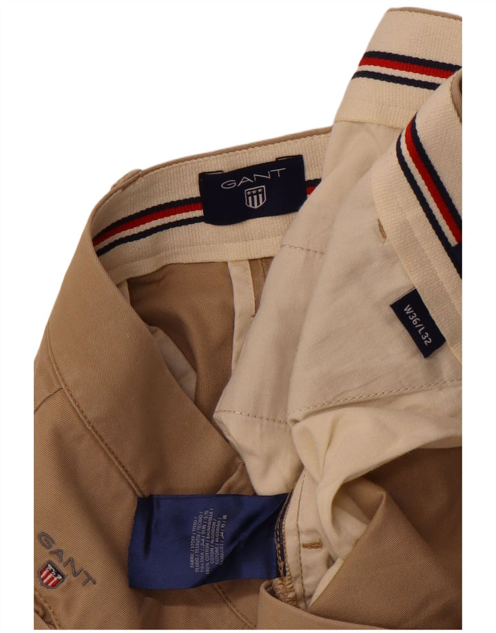 Gant Pantalón chino recto para hombre W36 L28 Algodón beige