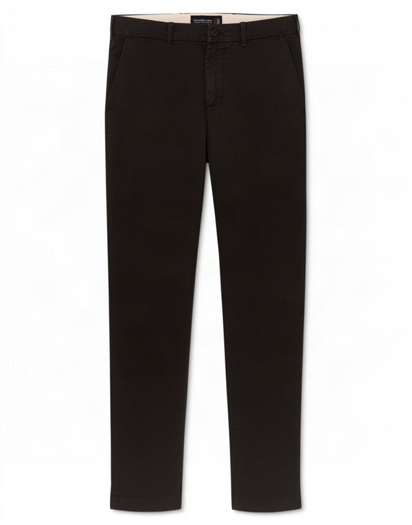 Abercrombie & Fitch Pantalones chinos ajustados elásticos para hombre W31 L32 Algodón negro