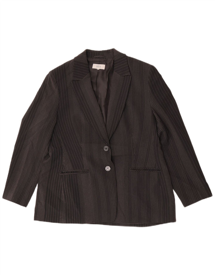 Marks & Spencer Chaqueta tipo blazer de 2 botones para mujer Reino Unido 44 Grande Rayas negras
