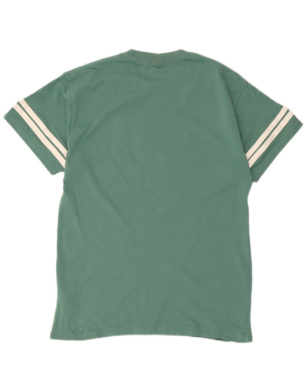 Nike Camiseta gráfica para hombre Top verde medio de algodón con bloques de color