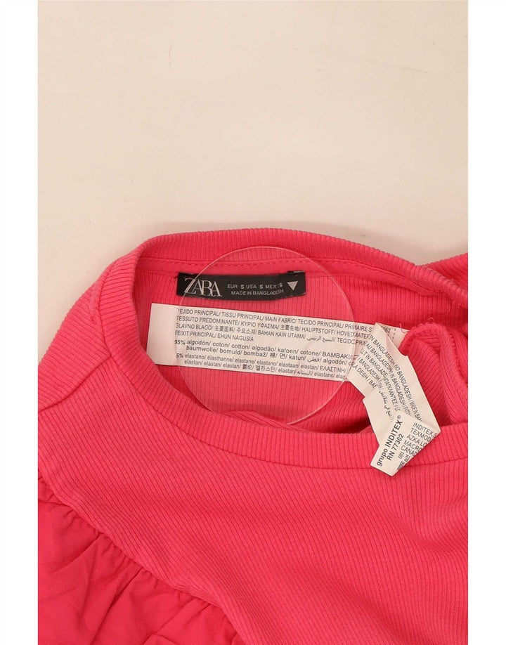 Zara Mujer Batwing Body UK 8 Small Rosa Algodón