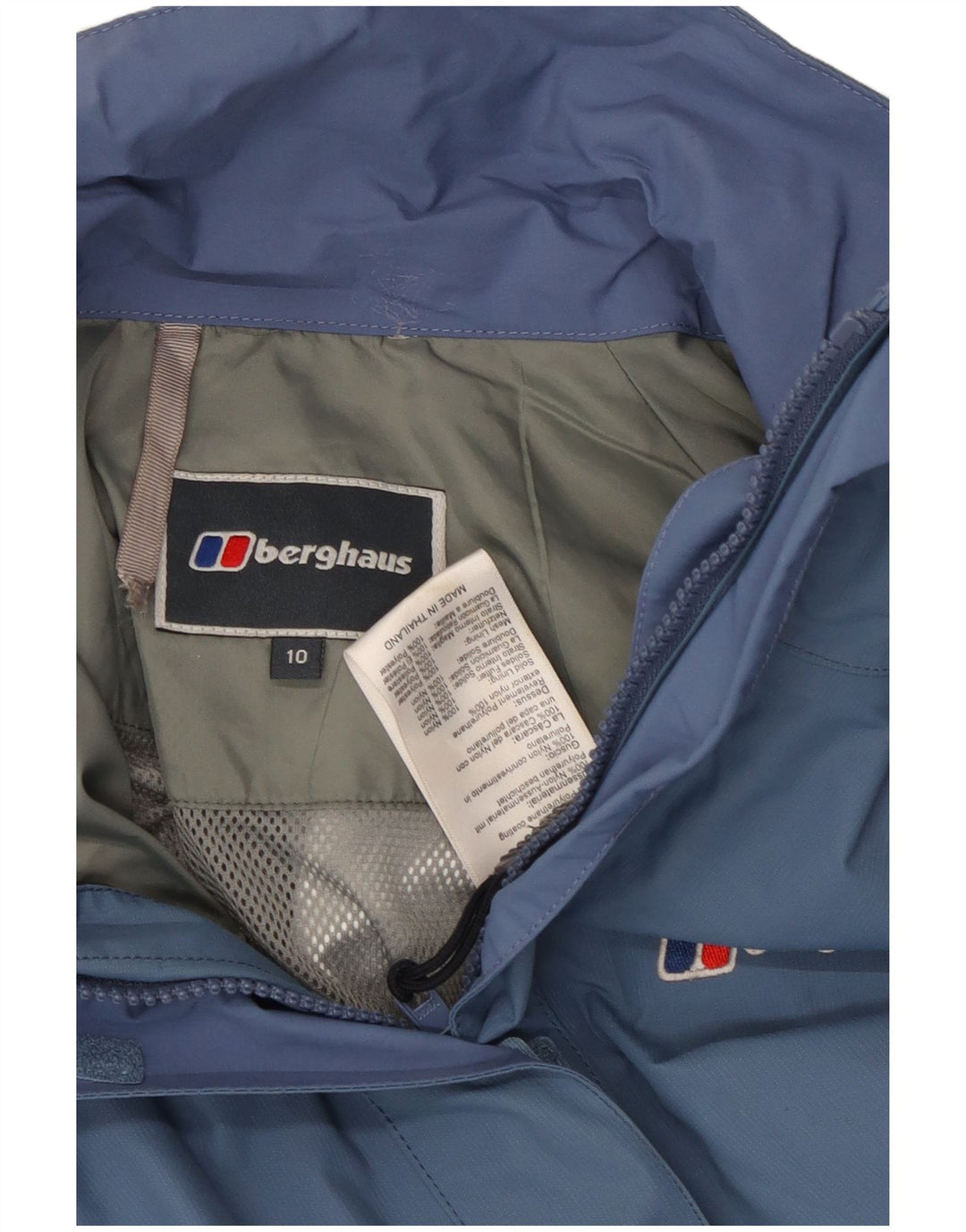 BERGHAUS Chaqueta impermeable con capucha para mujer UK 40 Small Azul Colorblock Nylon