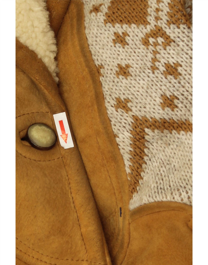 Vintage mujer chaqueta de gran tamaño EU 46 XL Beige Argyle/Diamond