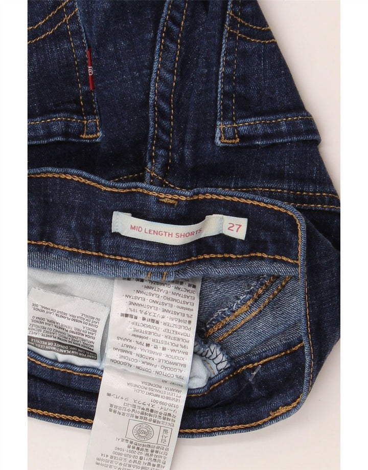 LEVI'S Pantalones cortos vaqueros de talle medio para mujer W27 Small Algodón azul marino