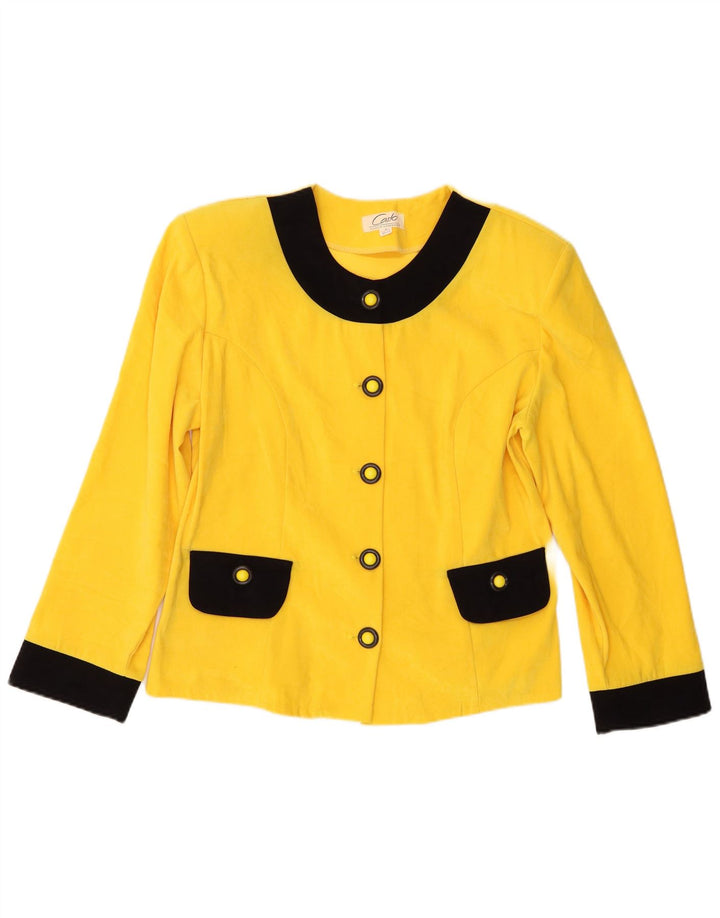 Carlo Comberti Chaqueta tipo blazer de 5 botones para mujer UK 44 Grande Color amarillo