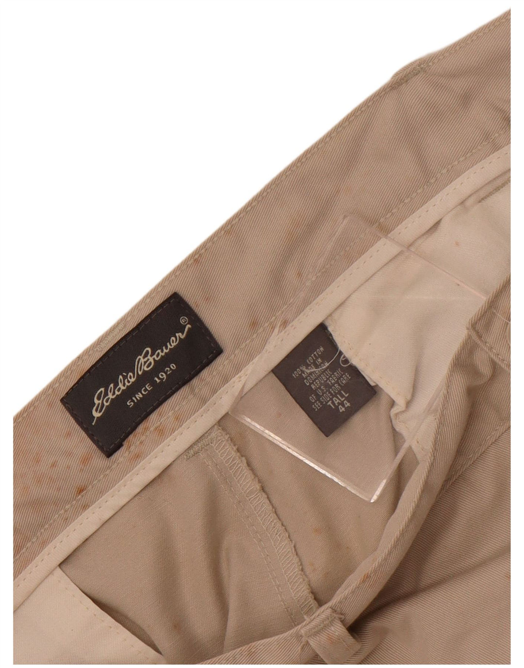 Eddie Bauer Pantalones cortos chinos altos para hombre W44 2XL Algodón beige