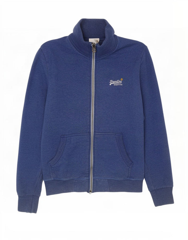 Superdry Hombre Chándal Top Chaqueta Pequeña Algodón Azul