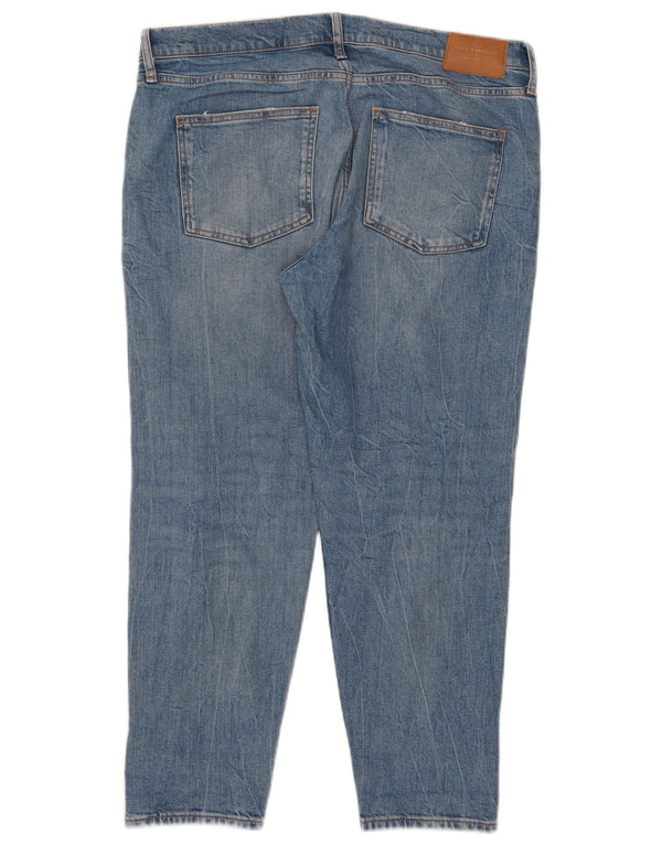 Zara Jeans Cortos Desgastados para Mujer EU 44 XL W34 L27 Algodón Azul