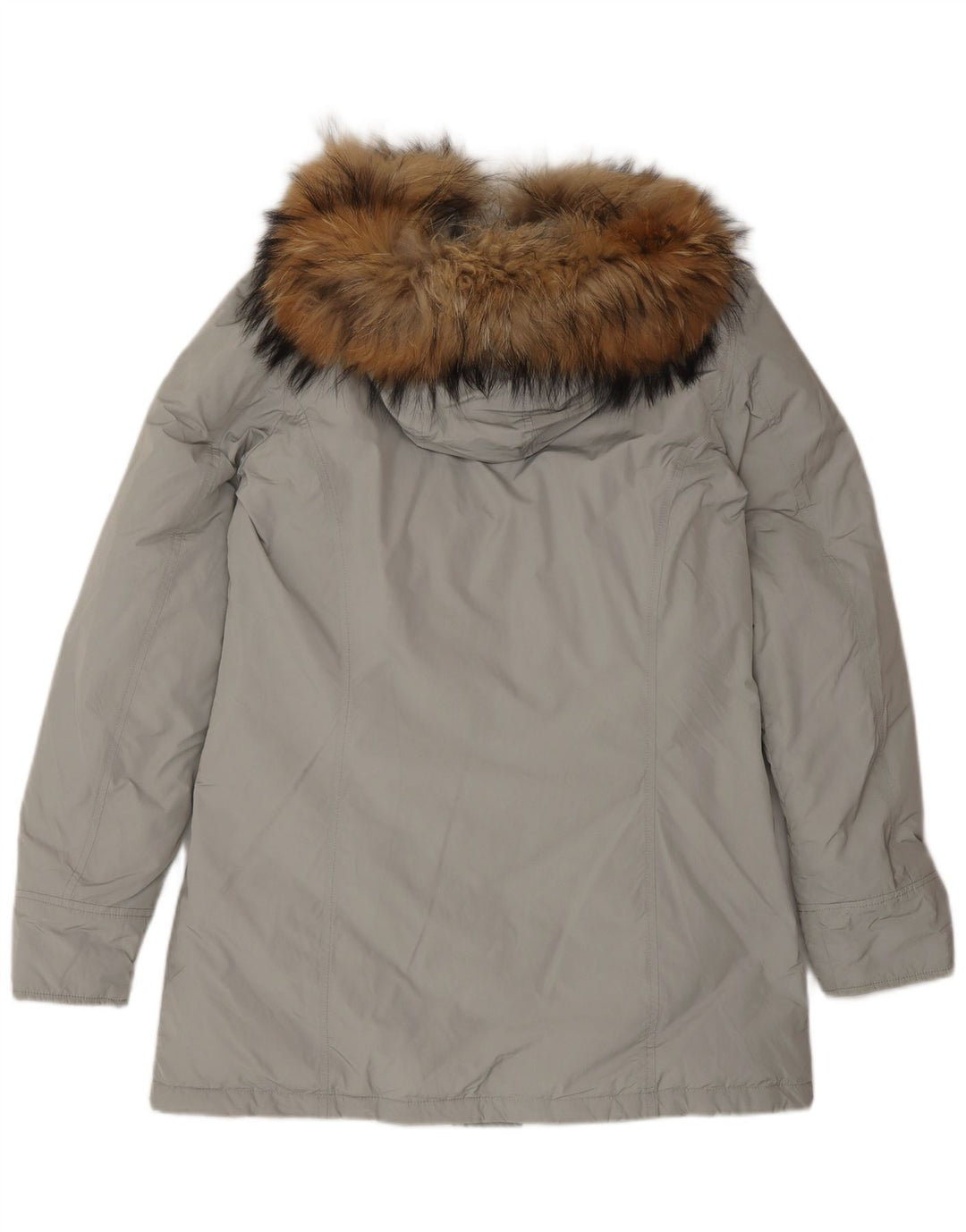 Woolrich Parka con capucha para mujer UK 46 Grande Gris Poliéster Invierno