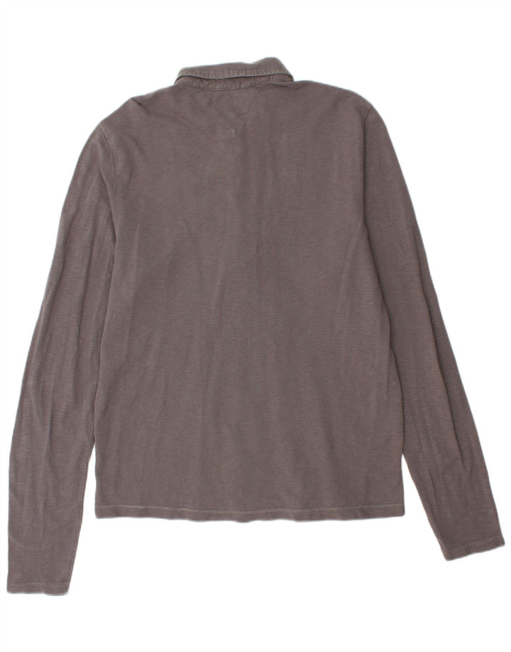 TOMMY HILFIGER Polo gráfico de manga larga para hombre XL Gris