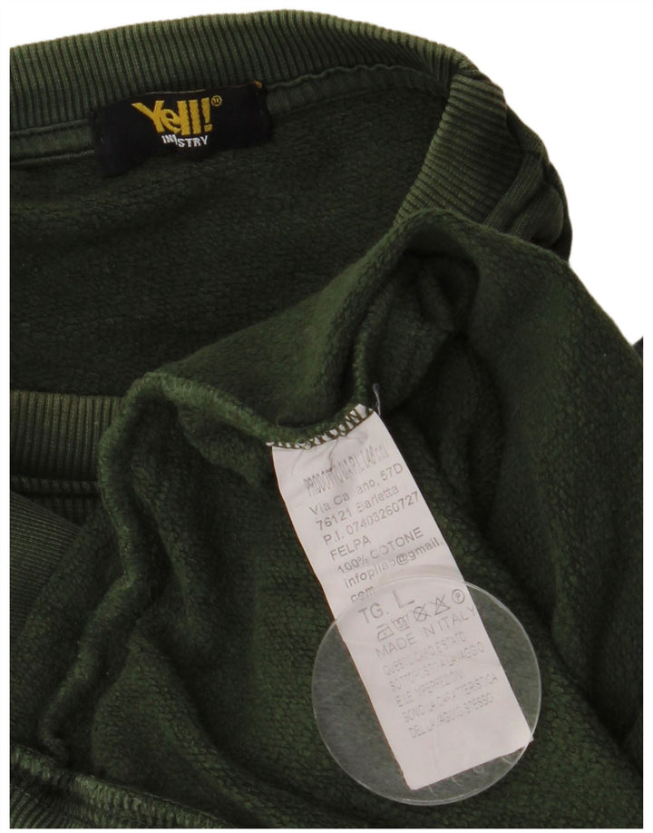¡Gritar! Sudadera tipo jersey para hombre de algodón verde grande