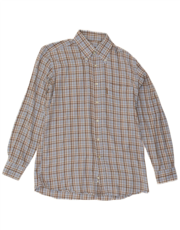 Camisa Avirex Hombre Algodón Cuadros Azul Medio
