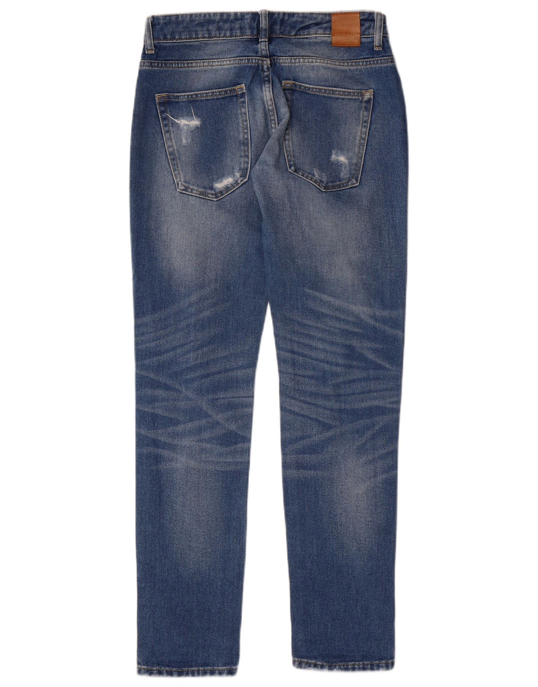 Zara Jeans Cónicos Desgastados para Mujer EU 34 2XS W24 L30 Azul Grunge