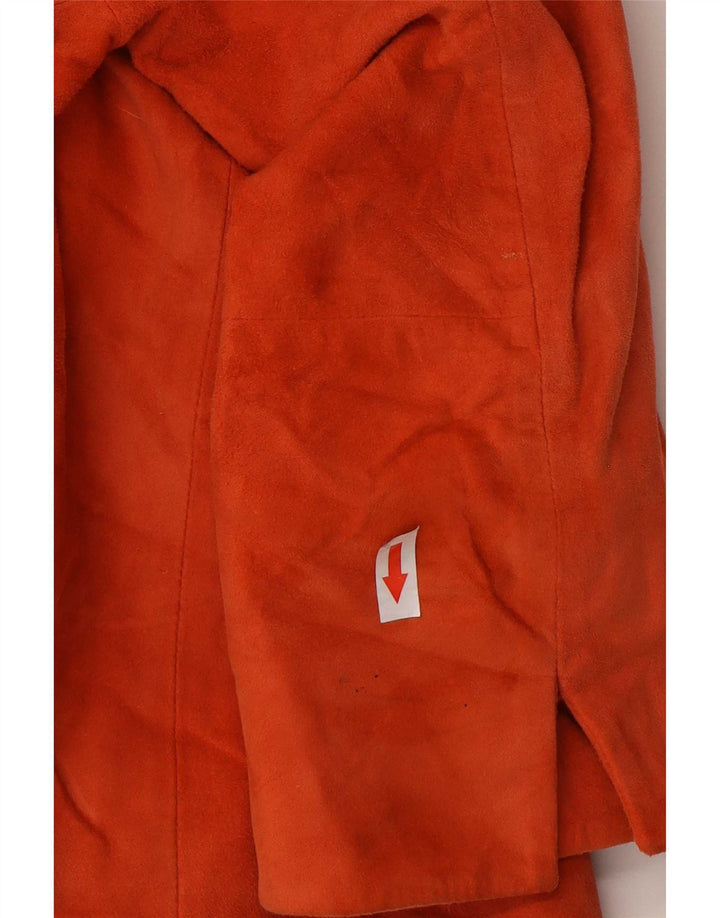 Conbipel Mujer Crop Chaqueta De Ante Manga 3/4 IT 44 Cuero Naranja Medio