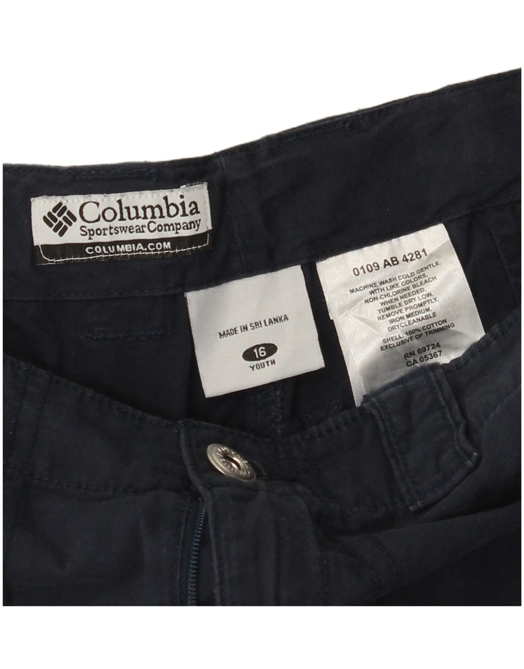 COLUMBIA Shorts cargo para niño 15-16 años W26 Azul marino Algodón