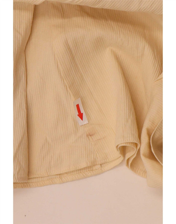 Zara Vestido Acampanado para Mujer UK 42 Algodón Amarillo Medio