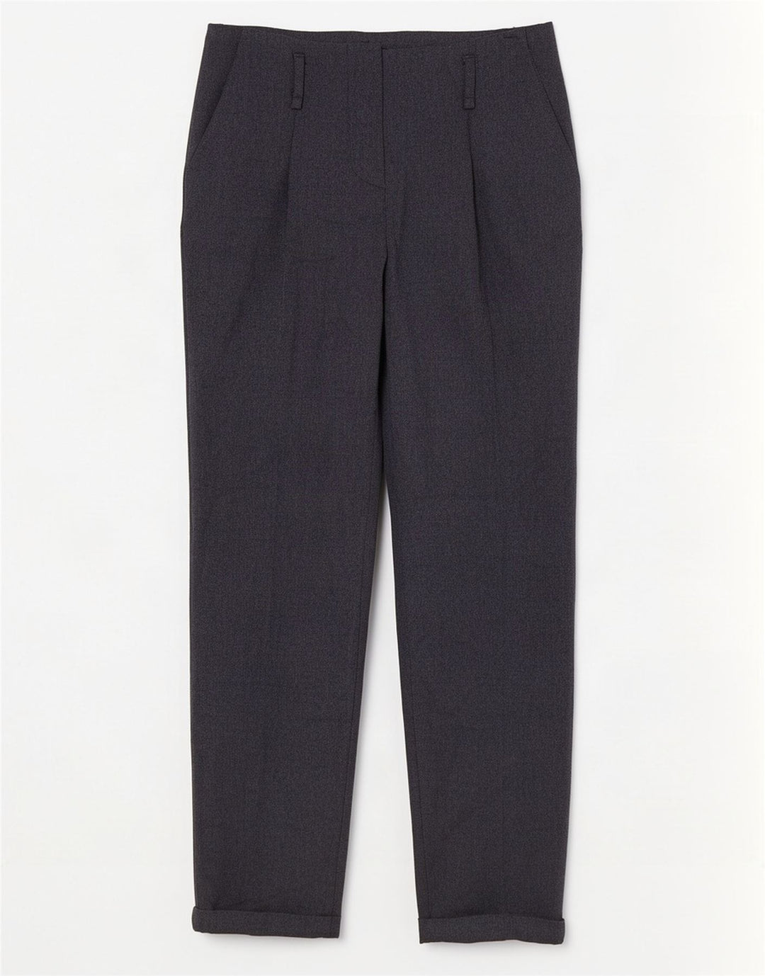 Zara Mujer Pantalón Chino Recto Pequeño W26 L28 Poliéster Azul Marino