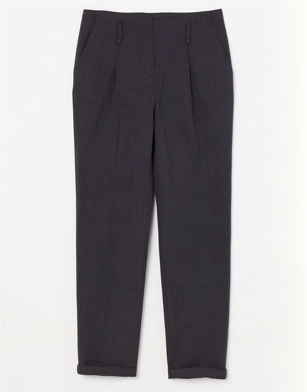 Zara Mujer Pantalón Chino Recto Pequeño W26 L28 Poliéster Azul Marino