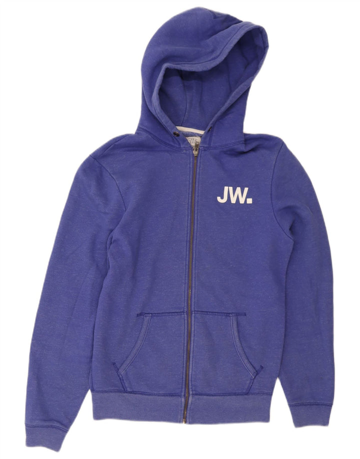 Jack Wills Suéter con capucha y cremallera gráfica para hombre Algodón azul medio