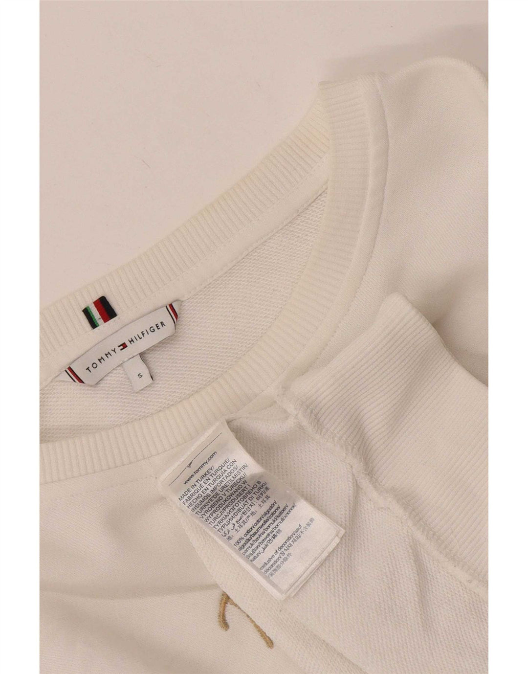 Tommy Hilfiger Sudadera de gran tamaño con gráfico para mujer UK 10 Small White