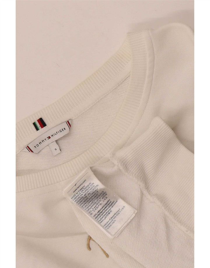 Tommy Hilfiger Sudadera de gran tamaño con gráfico para mujer UK 10 Small White