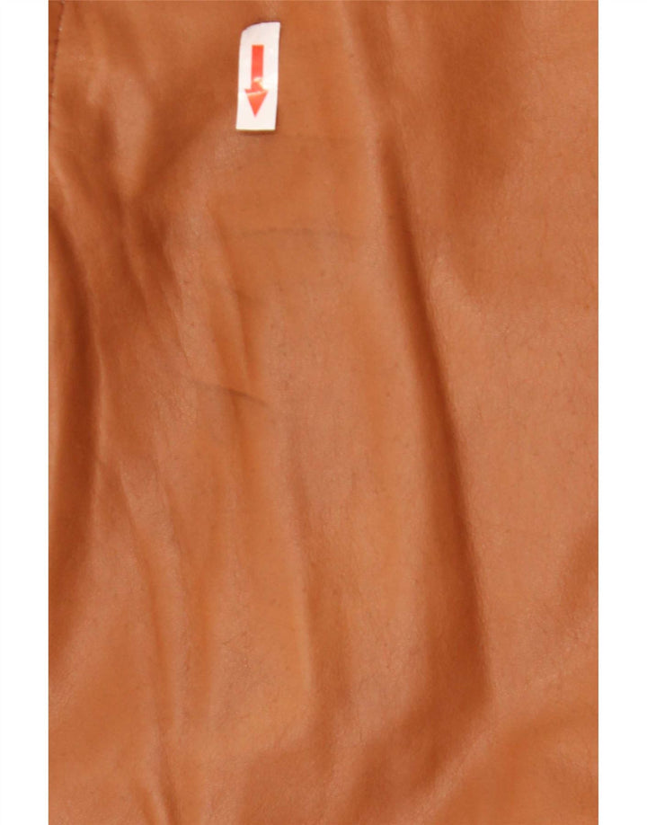 Chaqueta de piel de oveja vintage para hombre IT 48 Marrón medio