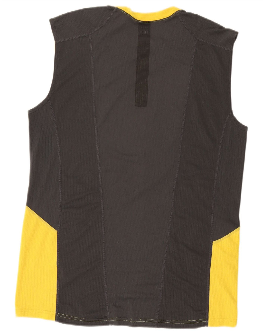 Camiseta sin mangas Dri Fit para hombre Nike Poliéster color block amarillo pequeño