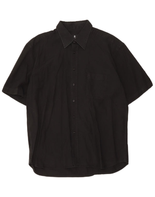 Roccobarocco Camisa Manga Corta Hombre Negro Mediano