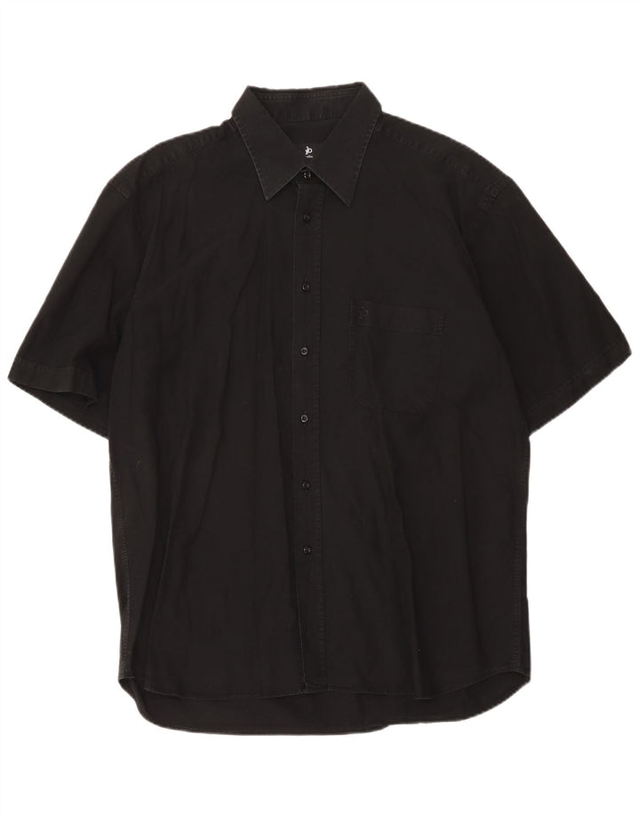 Roccobarocco Camisa Manga Corta Hombre Negro Mediano