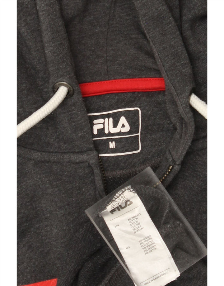 Fila Sudadera con capucha y cremallera gráfica para mujer Reino Unido 12 Algodón gris medio
