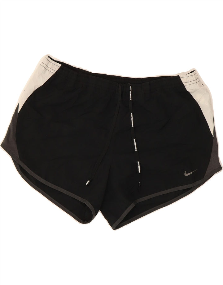 NIKE Womens Dri Fit Sport Shorts UK 14 Medium Black Colourblock Polyester Vintage Nike and Second-Hand Nike from Messina Hembry 