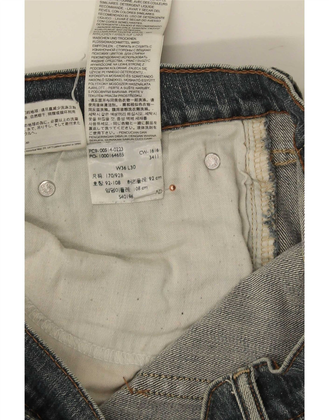 Levi's Vaqueros Rectos Para Hombre W36 L27 Azul