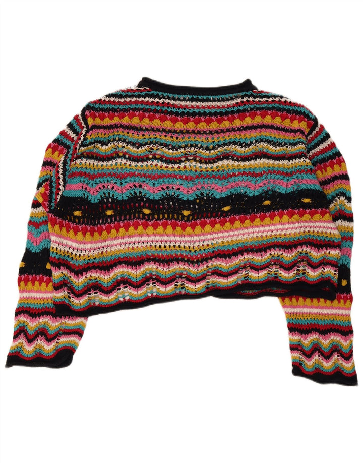 Zara - Jersey con cuello barco para mujer, talla 40, talla mediana, multicolor, a rayas