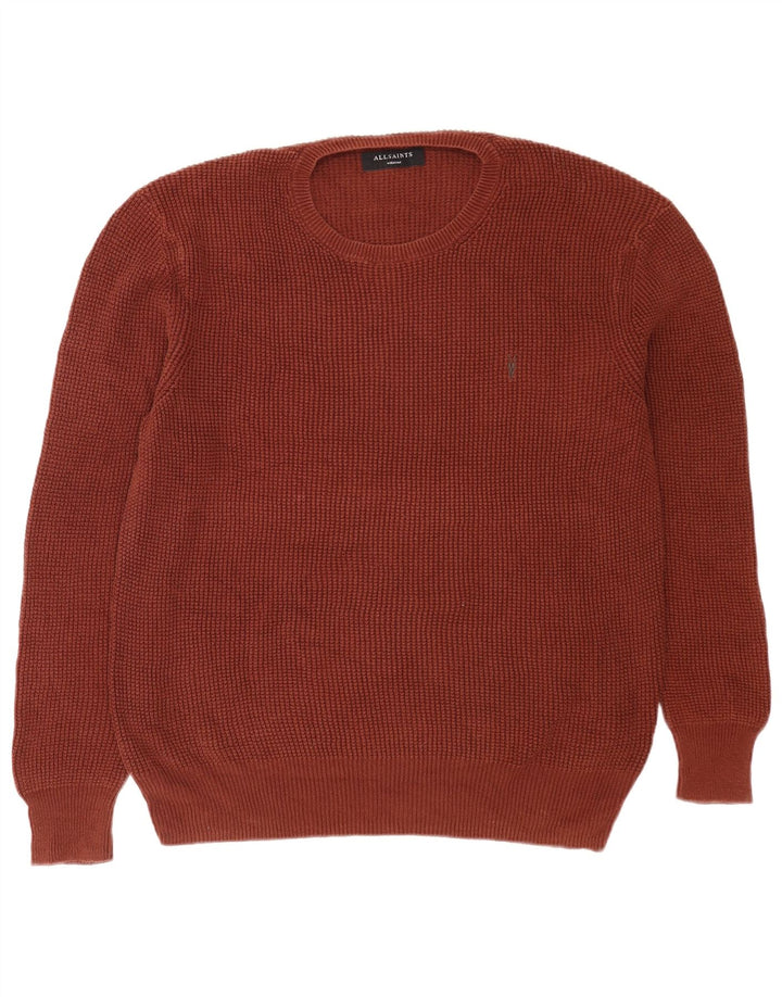 All Saints Jersey de cuello redondo para hombre de algodón marrón medio