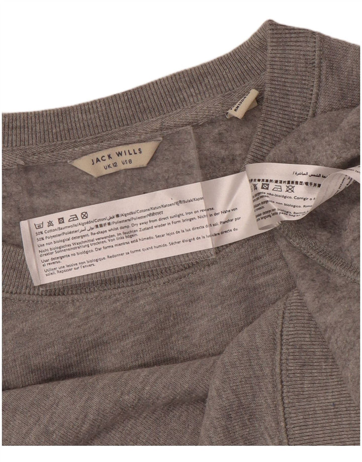 Jack Wills Sudadera para mujer Jumper UK 12 Algodón moteado gris medio