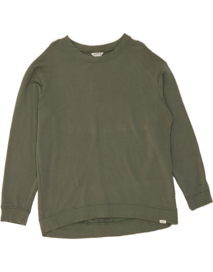 ORVIS Mens Sweatshirt Jumper Medium Green Polyester Vintage Orvis and Second-Hand Orvis from Messina Hembry 