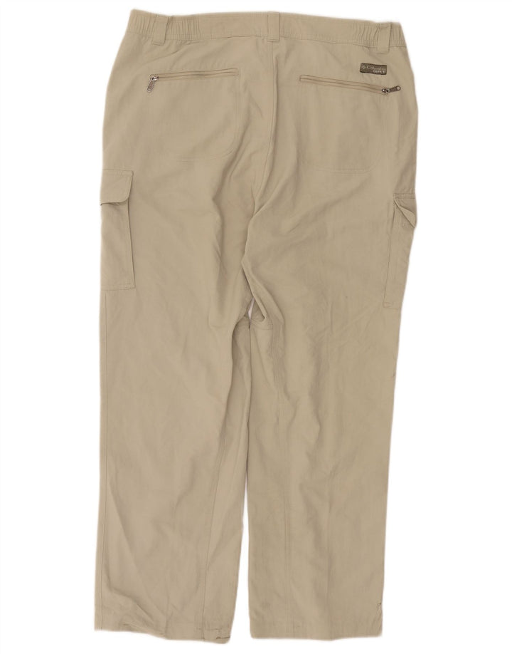 Columbia Pantalones cargo rectos para hombre mediano W30 L28 nailon beige