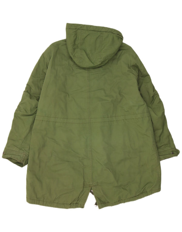 Topshop Chaqueta Parka Extragrande con Capucha para Mujer UK 10 Small Green Cotton