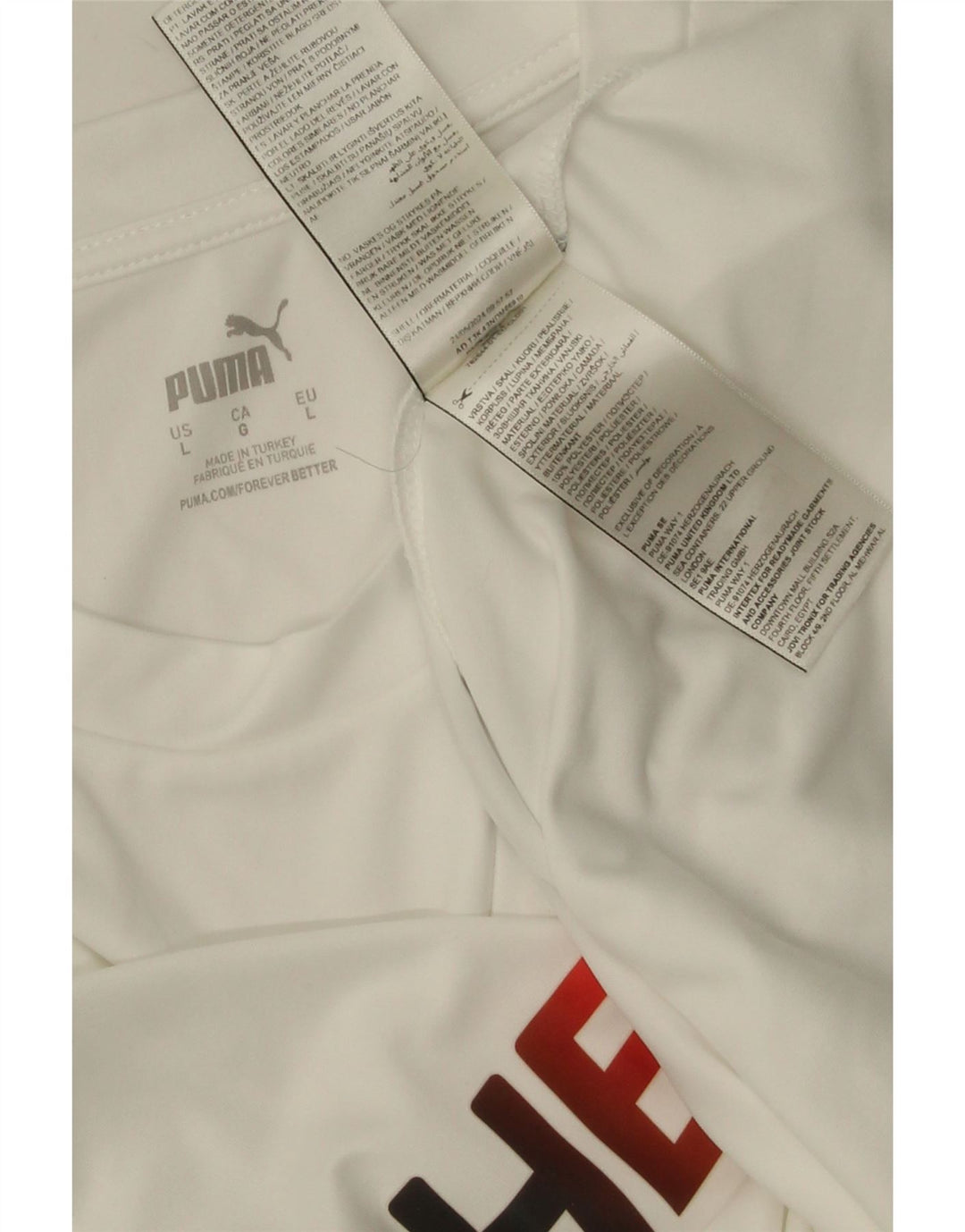 Puma Mens Deutshland Graphic Camiseta Top Grande Poliéster Blanco