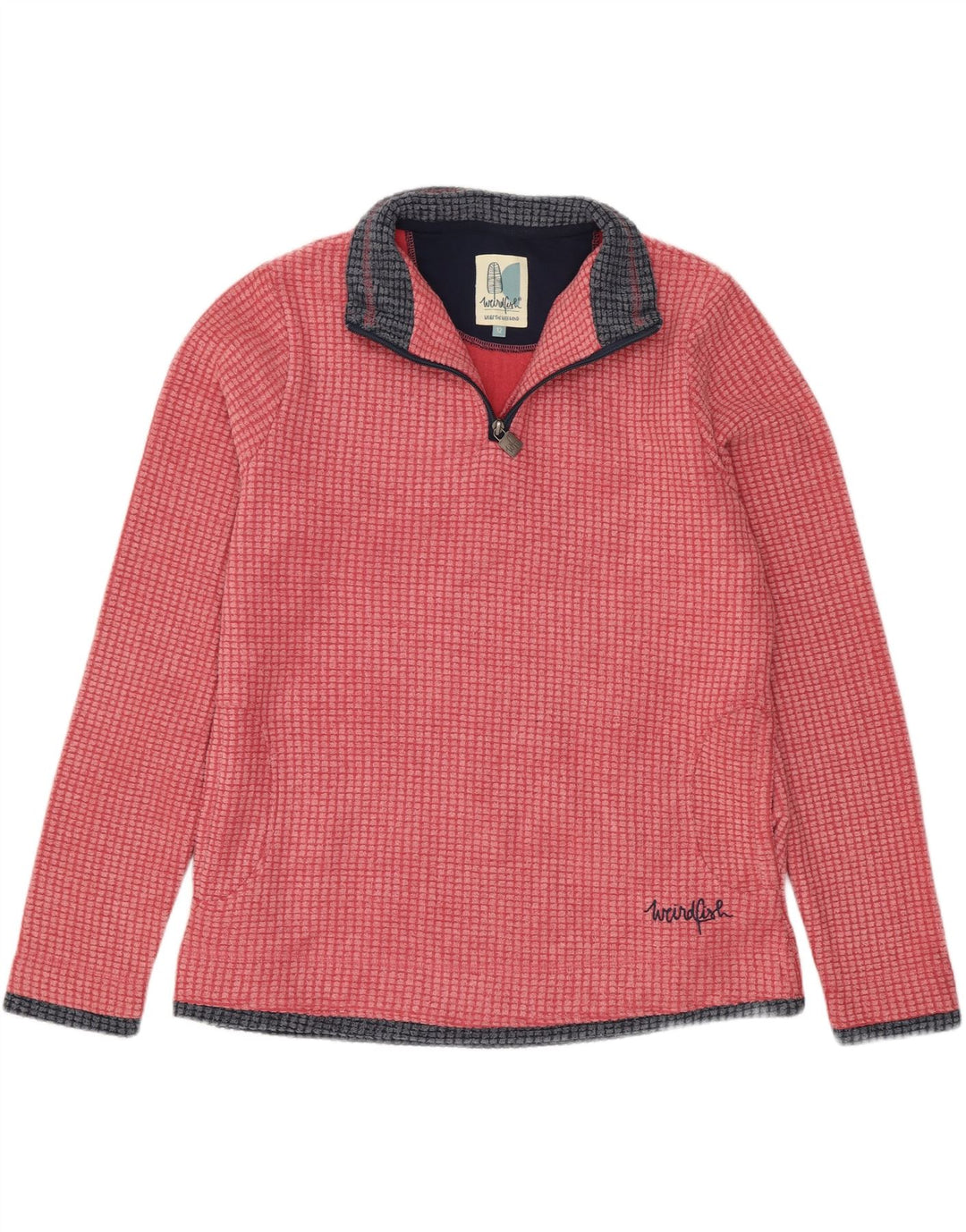 Weird Fish Jersey de forro polar con cuello y cremallera para mujer UK 40 Poliéster rosa medio