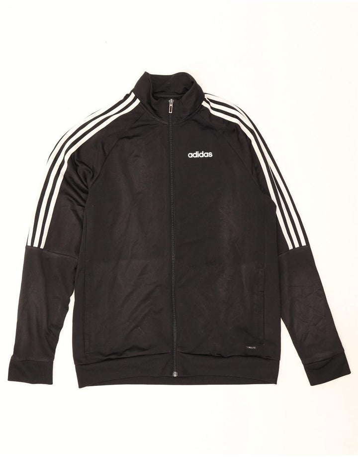 Adidas Mens Climalite Chándal Top Chaqueta Mediano Negro Poliéster
