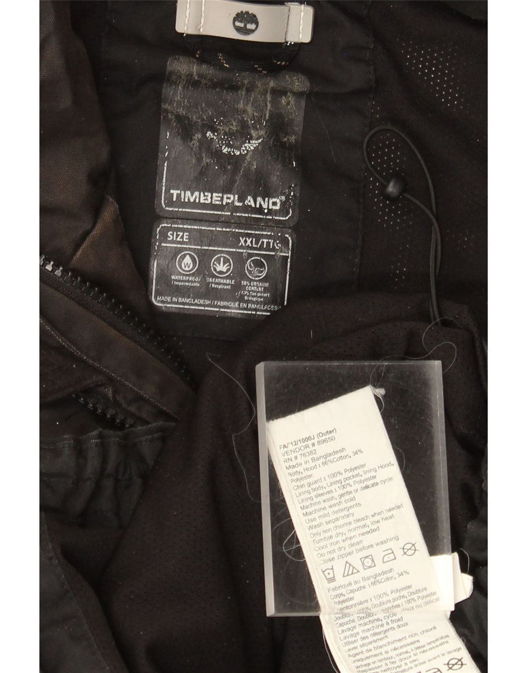 Timberland Chaqueta cortavientos para hombre UK 44 2XL Algodón negro