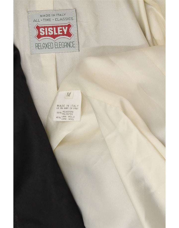 Sisley Chaqueta tipo blazer con 1 botón para hombre UK 38 Poliéster gris medio