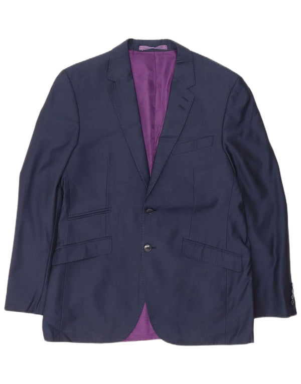 Marks & Spencer Chaqueta tipo blazer de 2 botones para hombre UK 40 Large Lana azul marino
