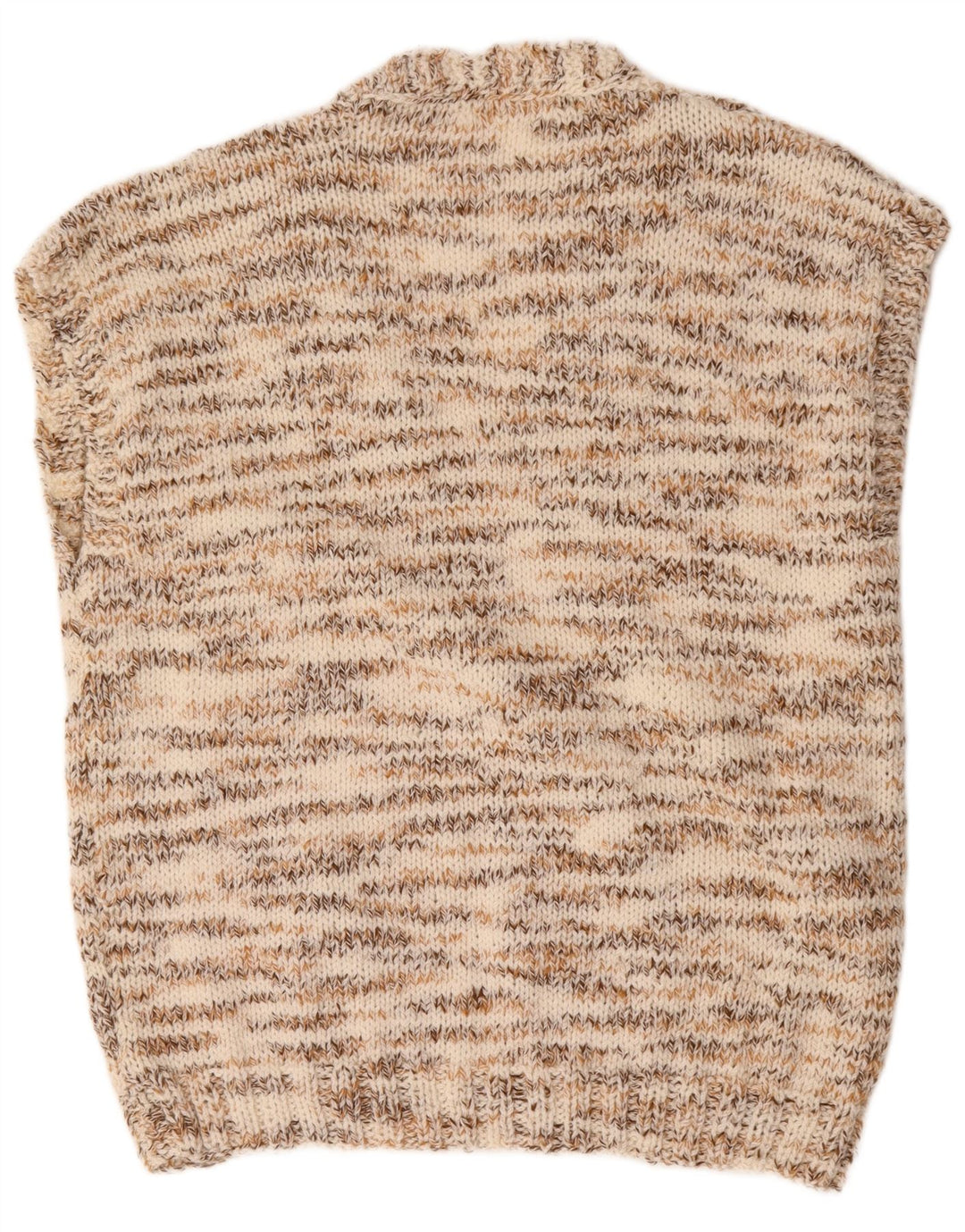 Vintage hombres chaleco tanque top grande beige moteado
