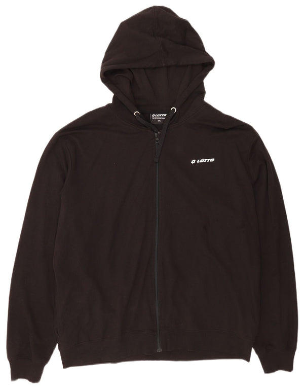 Lotto Sudadera con capucha y cremallera para hombre 2XL Algodón negro