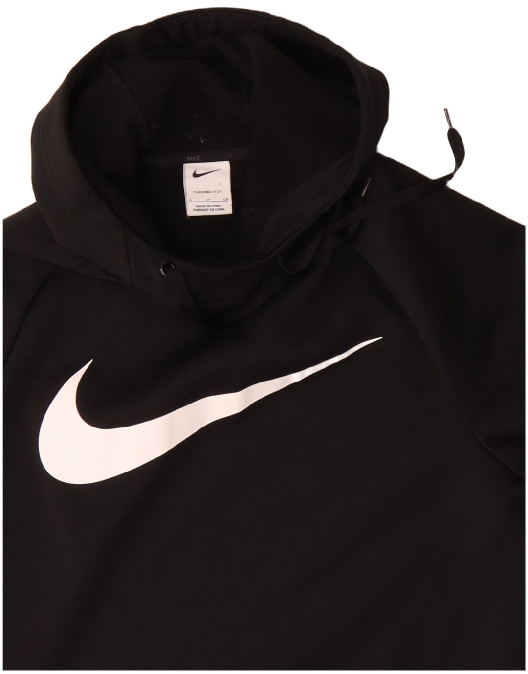 Nike Therma-Fit Graphic Sudadera con capucha para hombre, talla pequeña, poliéster negro