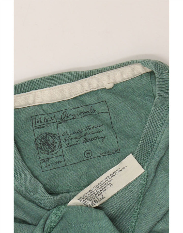 FAT FACE Camiseta para hombre Top mediano de algodón moteado turquesa