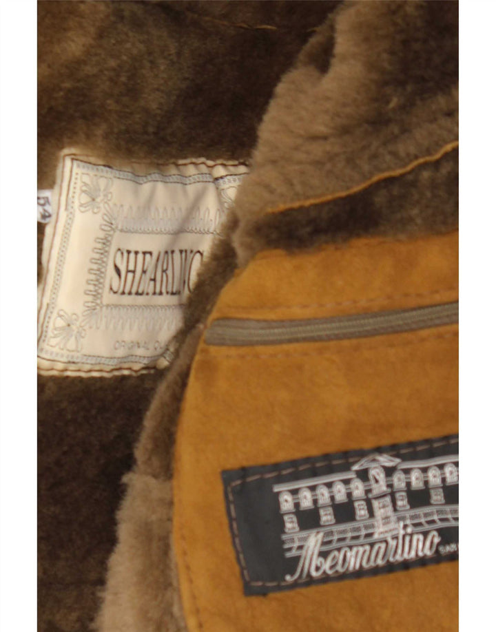 Vintage hombres shearling abrigo IT 54 2XL Beige Shearling