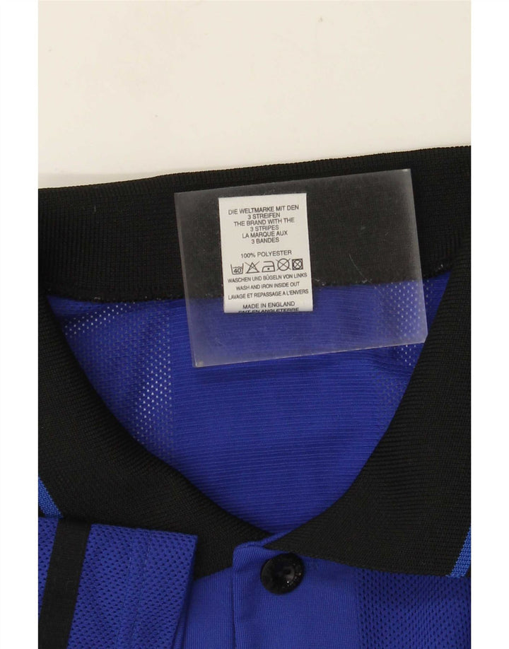 Polo Adidas Hombre XL Poliéster Rayas Azules